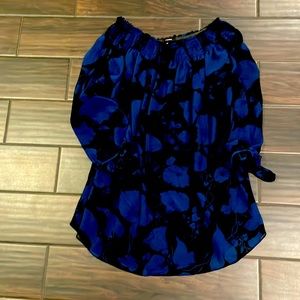 Black and Royal blue off the shoulder dress